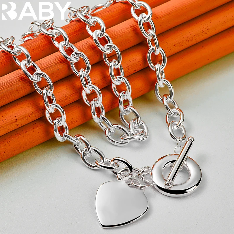 URBABY 925 Sterling Silver Heart OT Buckle Chain collana per le donne gioielli per feste di fidanzamento di nozze regali di san valentino