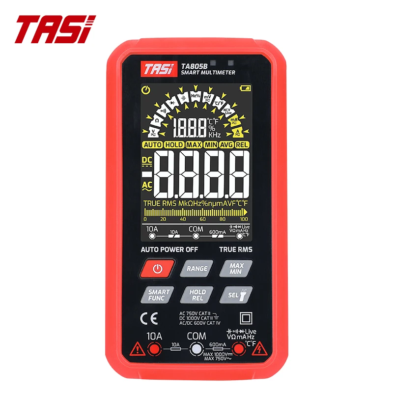 TASI TA805A TA805B Digital Multimeter With Wireless Charging Function Diode Test True Rms NCV Precise Smart Meter Voltag Tester