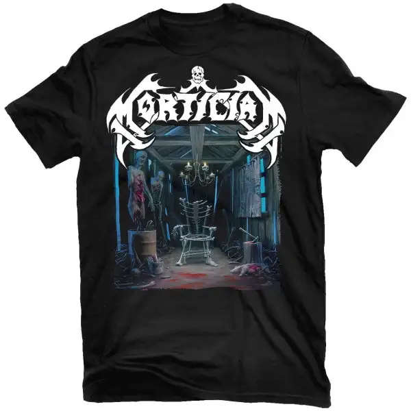 Mortician Gore Mortuary Print Baumwoll-T-Shirt US Death Metal Band Unisex Kurzarm-T-Shirt