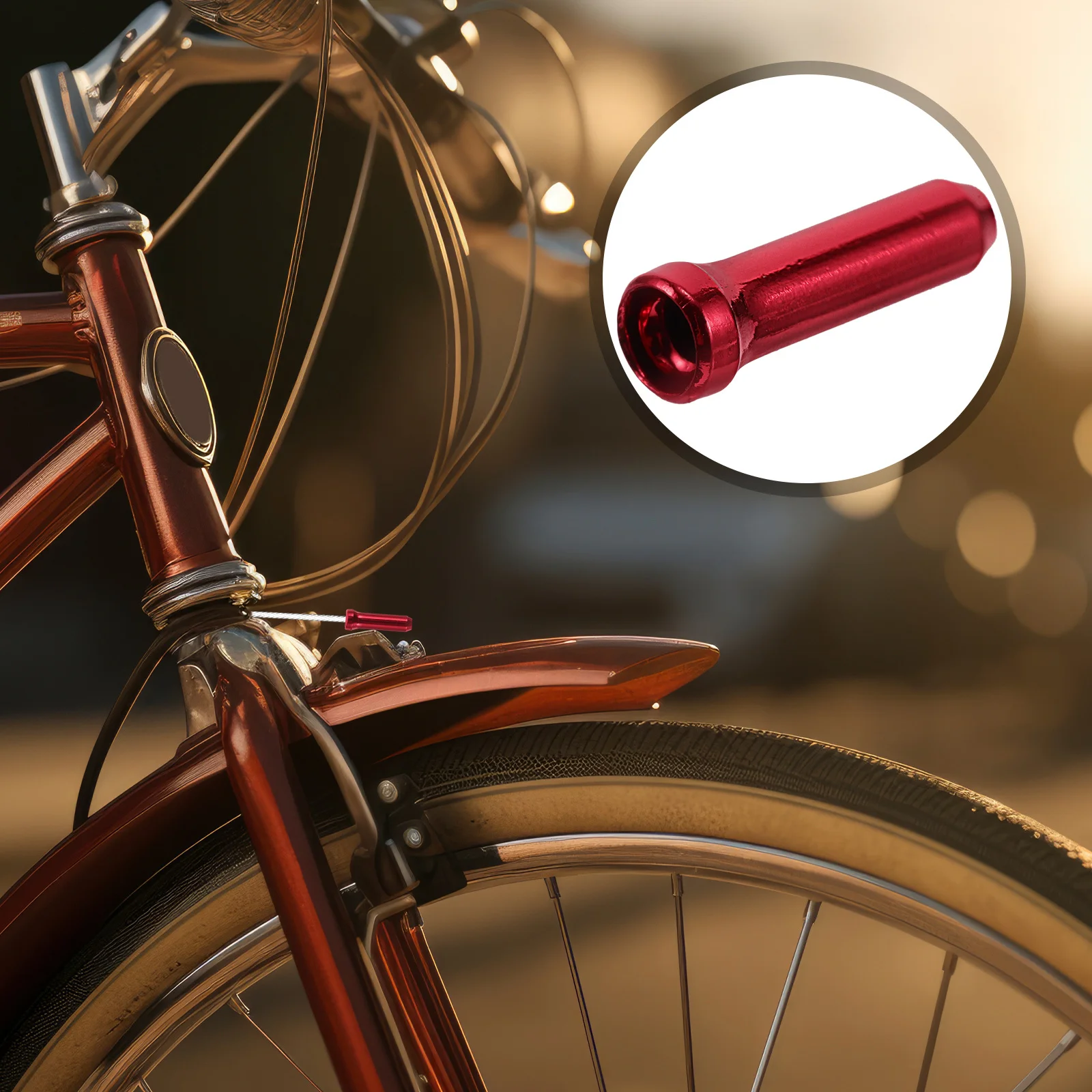 

100Pcs Bicycle End Caps Aluminum Alloy Brake Shift Cable Crimps Bike Cable Ends Brake Wire Accessory for Road Mountain Bicycles