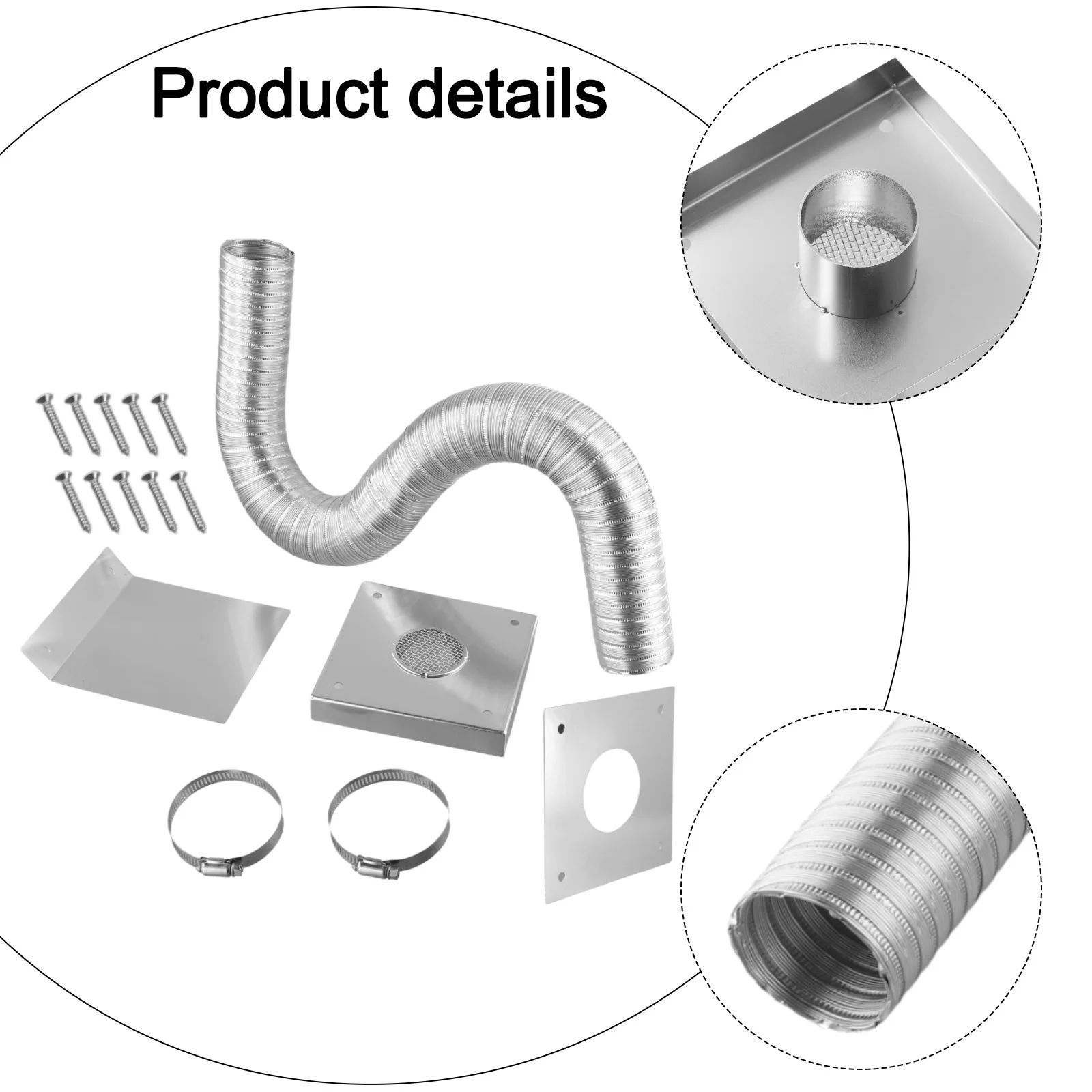 Aluminum Flex Pipe Cold Air Kit Outdoor Fresh Air Kit Air Intake Kit Rustproof Air Intake Kit Brittle Flex Tube Solution