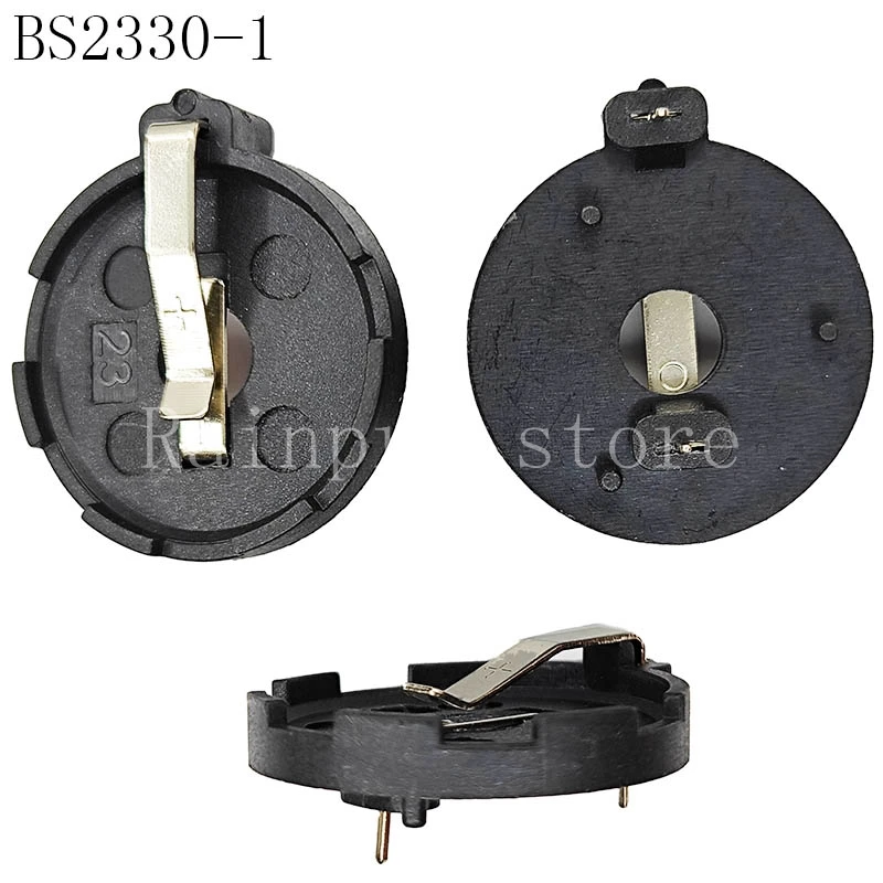 

10PCS/LOT CR2330 Battery Holder BS-2330-1 Button Battery Holder Horizontal Pin DIP Battery Holder Environmental Protection