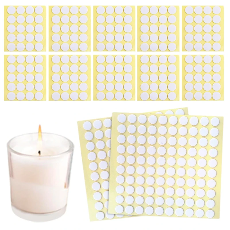 400PCS/100PCS Candle Wick Stickers Transparent Acrylic Heat Resistance Double-Sided Stickers for Candle Making Kit DIY Tool