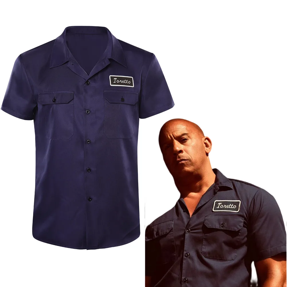 Movie Fast Furious X Roleplay Costume Dominic Toretto Cosplay T Shirt Fantasia Men Male Short Sleeve Role Play Summer Tee Tops