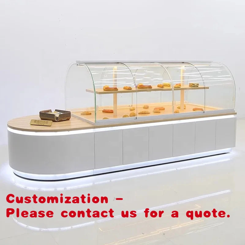 custom.Mushen Forest Custom-Made High-End Bakery Display Cabinets Glass and Wood Cake Counters Store Showcases