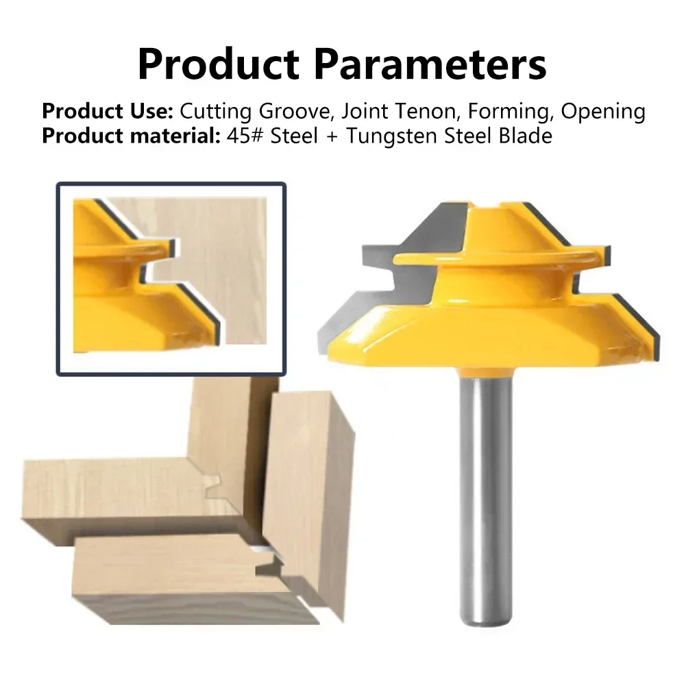 لقمة راوتر قفل لأعمال النجارة ، طحن للأدوات الخشبية ، 45 درجة ، 6 ° ، 8000 ، 8 القاطع ، 12 ~ ،! ، 1