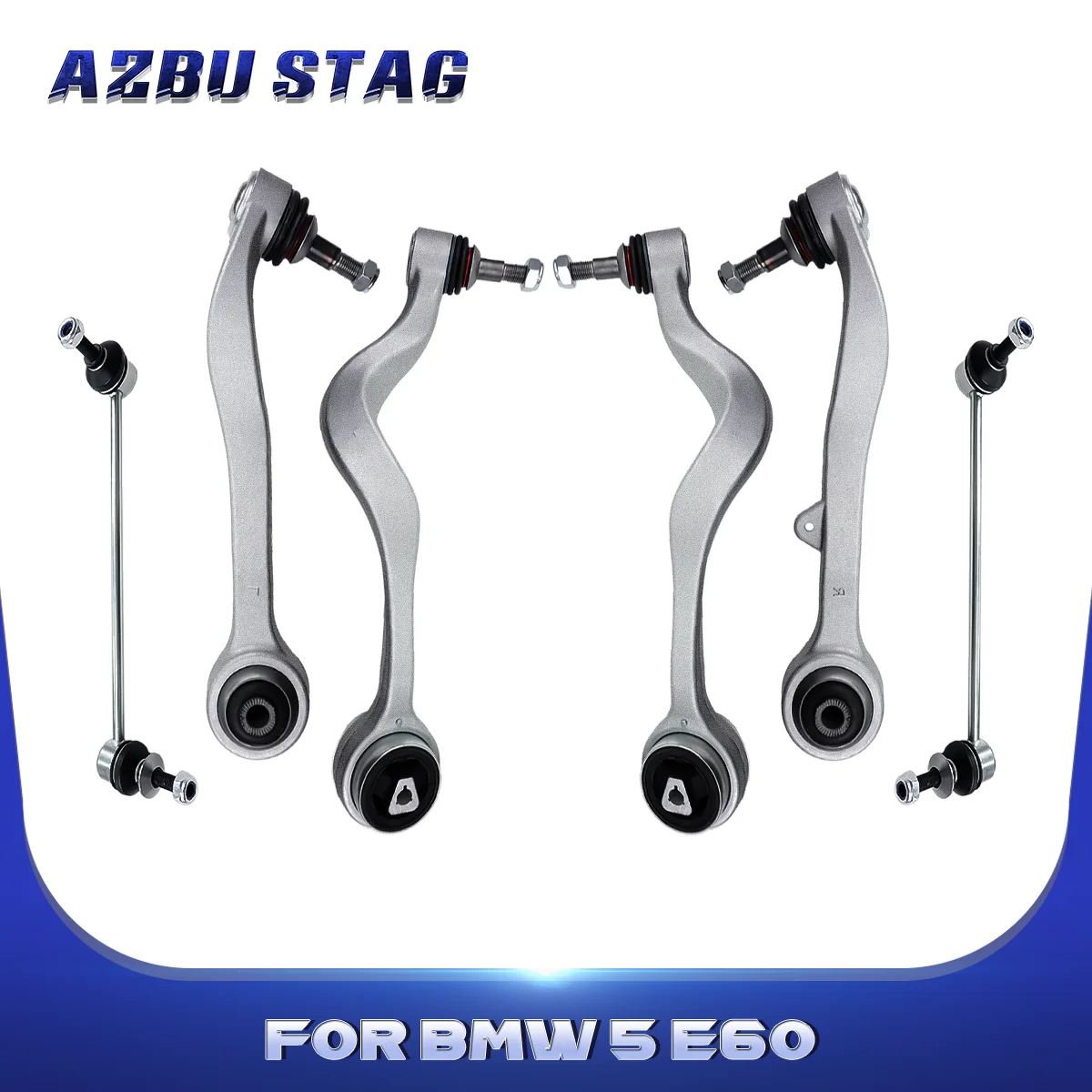 AzbuStag 6Pcs Front Lower Control Arm Sway Bar Link for BMW 5 E60 525i 530i 535i 528i 545i 550i M5 2004 2005 2006 2007 2008-2010