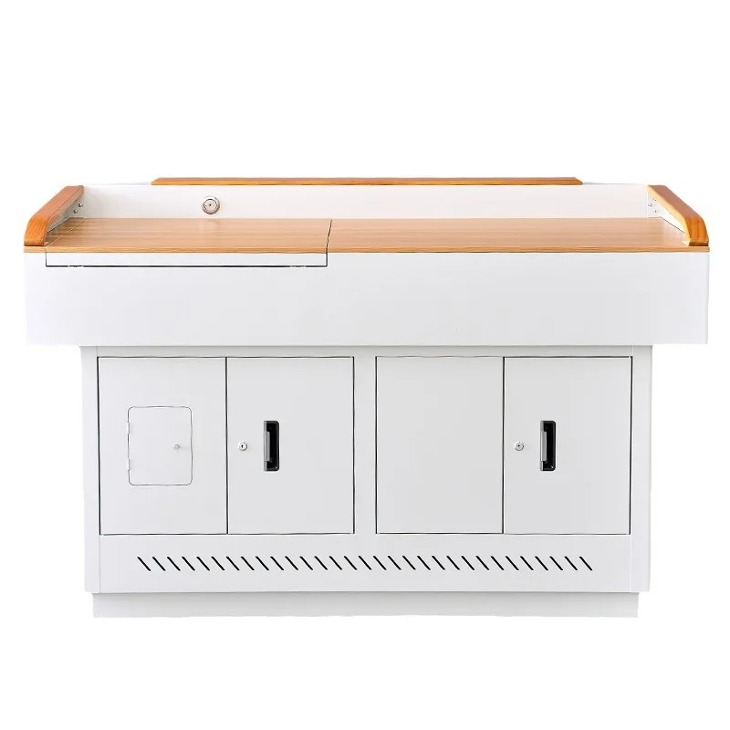 

Multimedia podium Teacher central control lecture table Wooden surface Flippable computer desk Training institution Conference