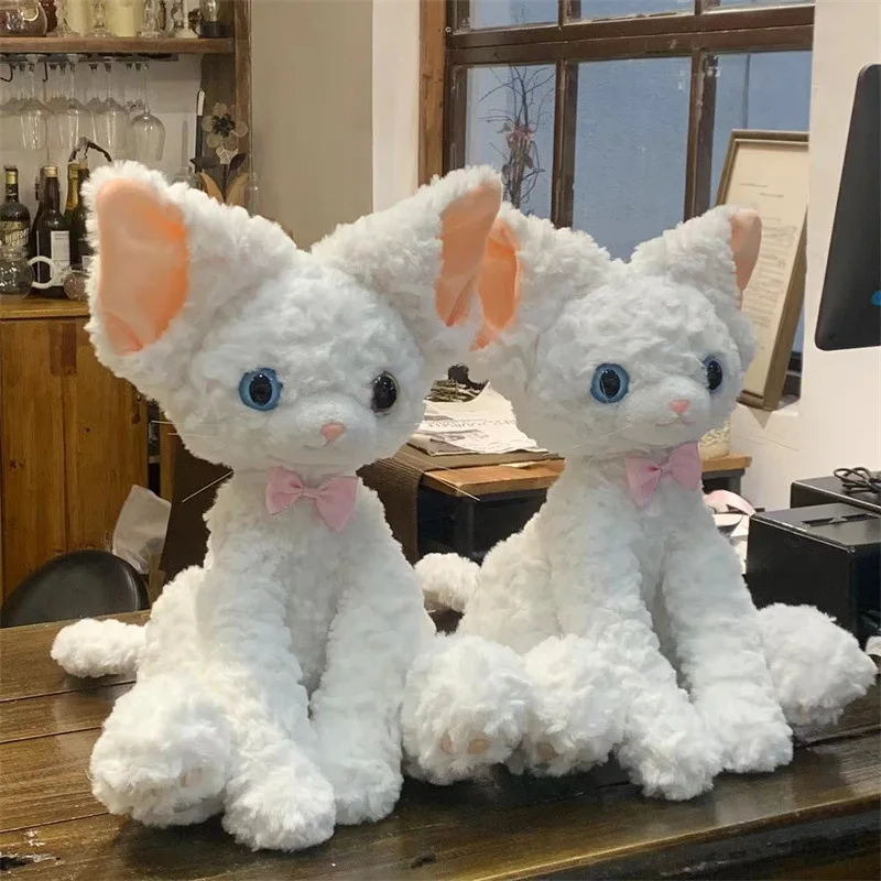 Duitse krullende kat zwart-witte kat pluche pop schoudertas crossbody tas pop