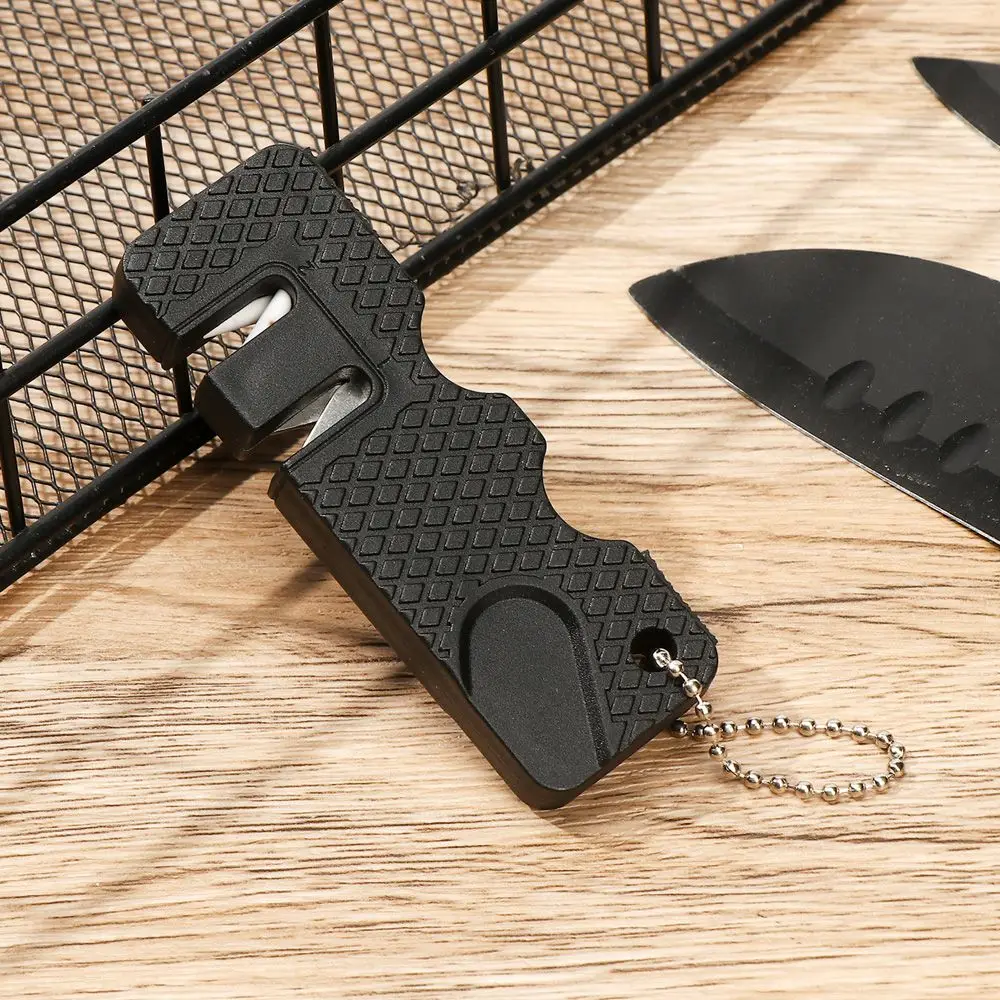Durable Mini Knife Sharpener Multi-Functional Carbide Knife Whetstone Simple Pocket Ceramic Sharpen Hook Sharpener Outdoor Tools