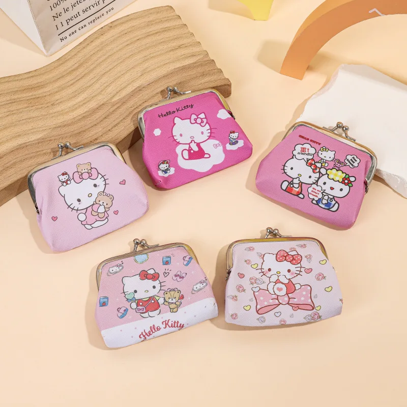 

Sanrio Hellokitty peripheral mini coin wallet card bag integrated pendant wallet coin bag portable carry hello kitty bag
