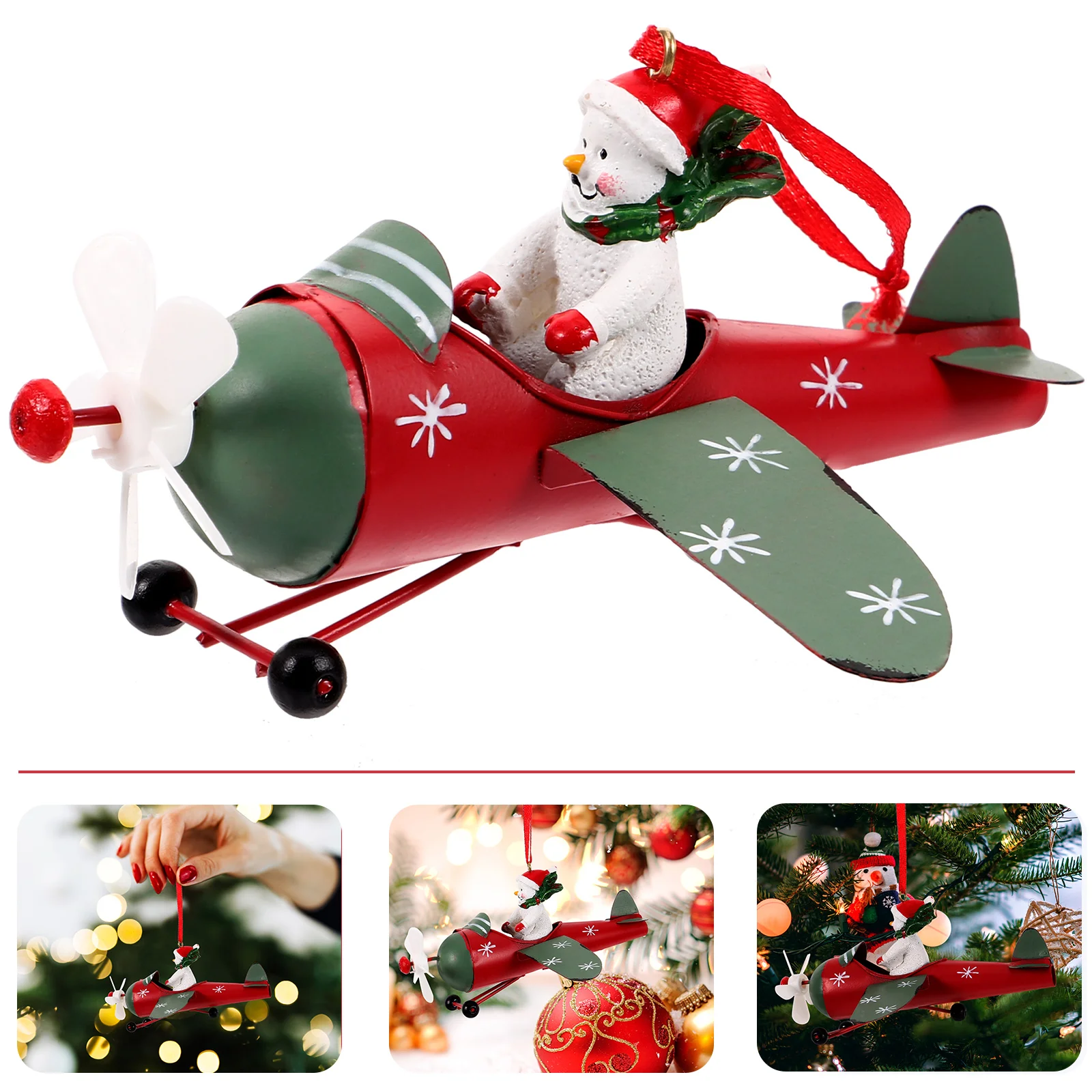

Christmas Hanging Decoration Xmas Tree Snowman Aircraft Pendant Xmas Tree Hanging Ornament Christmas Party Props