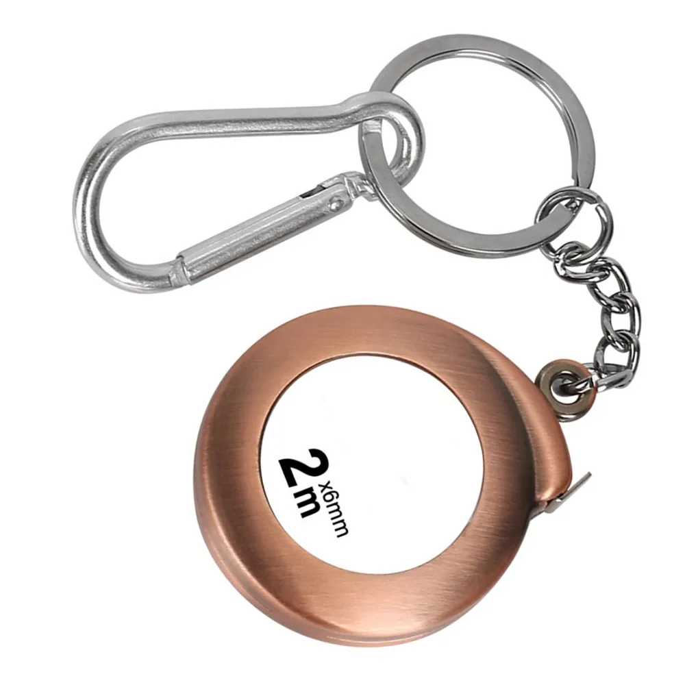 2pcs 2m Length Mini Tape Measure Clear Scale 6mm Width Retractable Tape Measure With Carabiner Portable Design