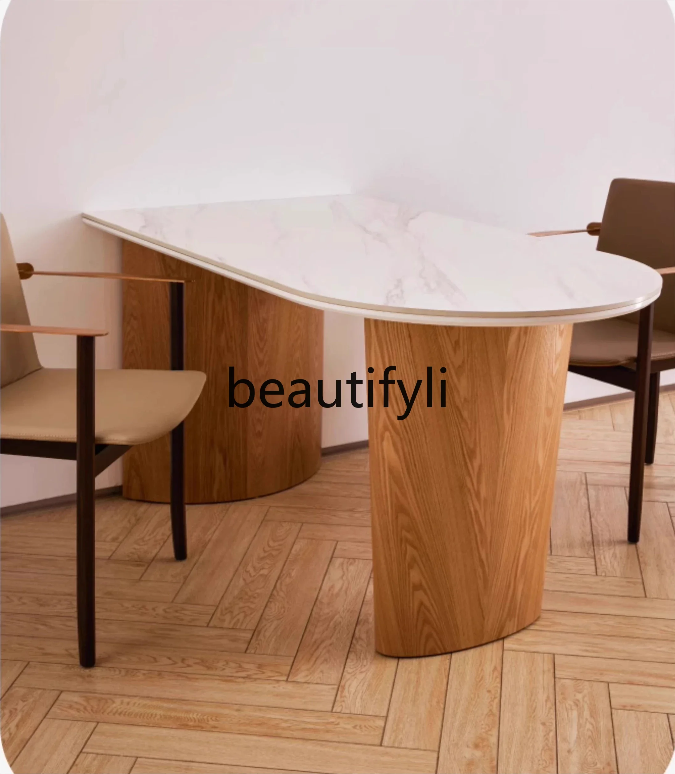 13Modern Minimalist Rock Plate Peninsula Island Table Dining Table Small Apartment Light Luxury Home Wall-mounted Workbench