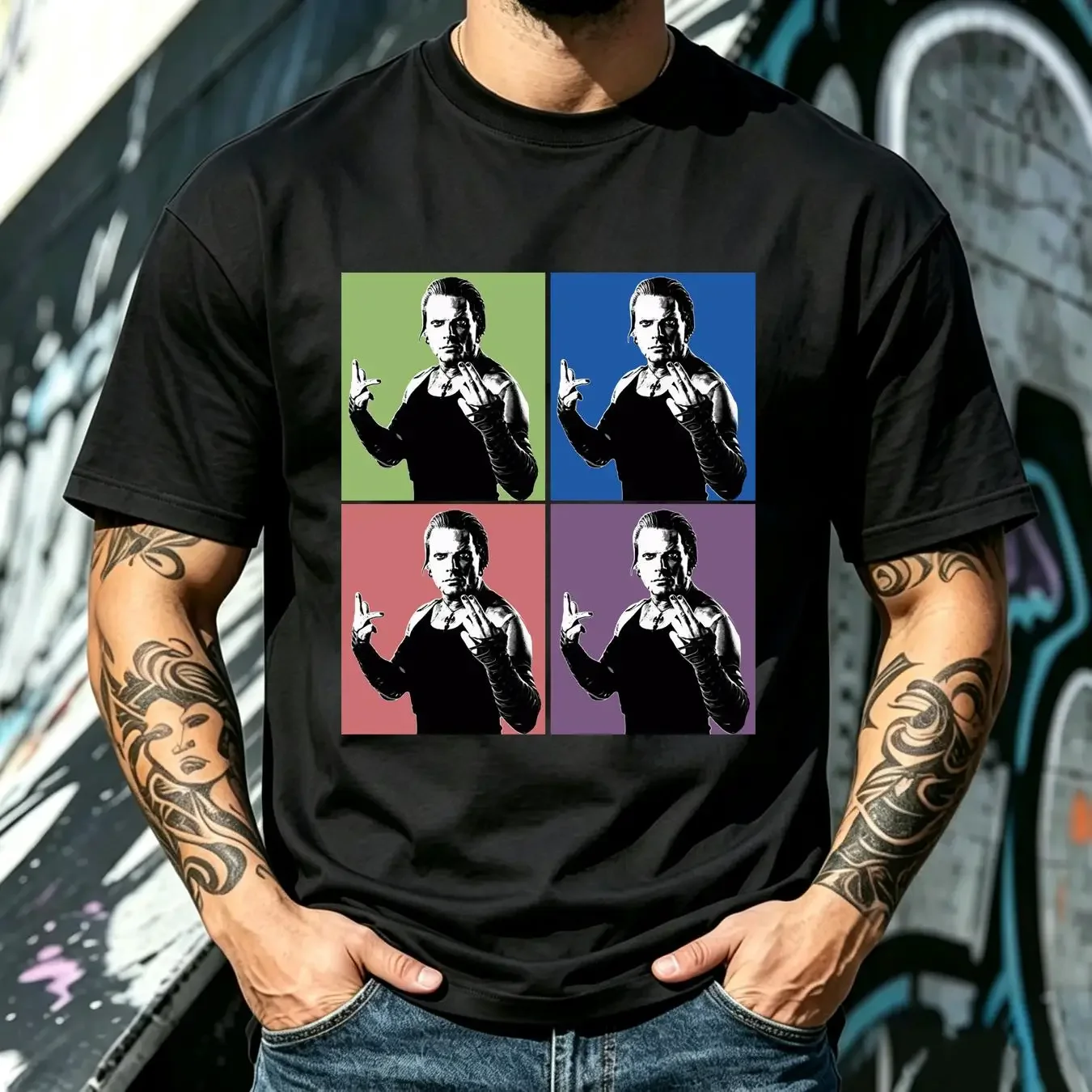 washed T Shirt Jeff Hardy For All Size S To 4XL V531 vintage Washed Slightly fashion Breathable Casual graphic