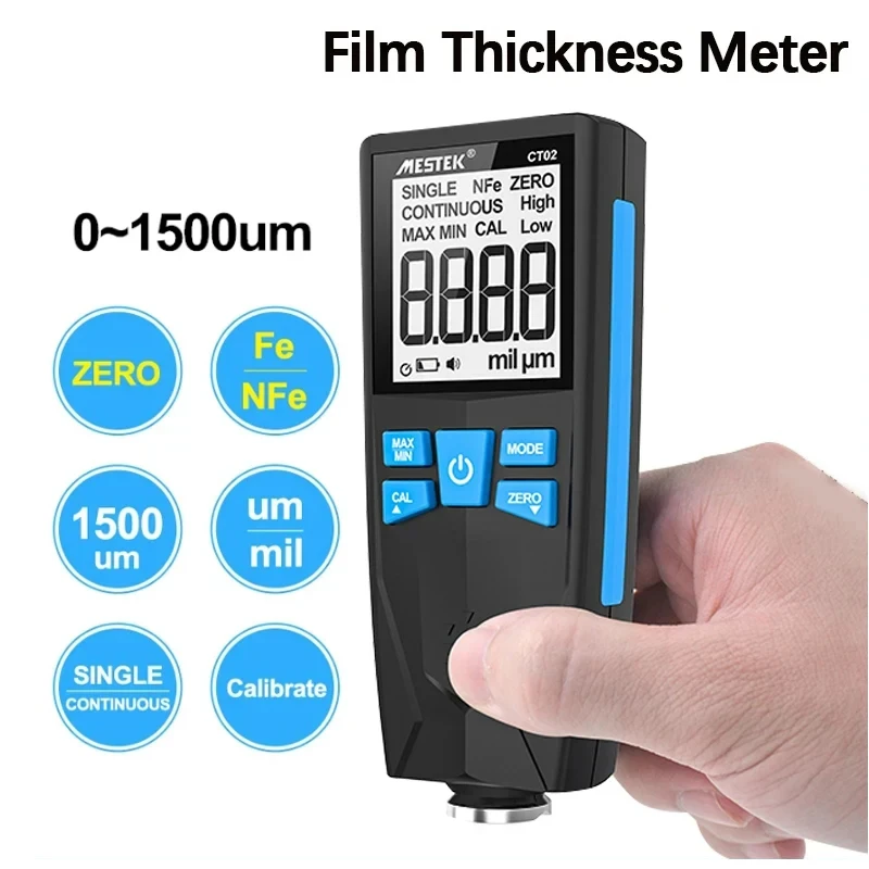 Battery or USB car coating thickness gauge with high precision 0.1um/01-500UM Fe&NFe Coating Thickness Tester Manual Automotive