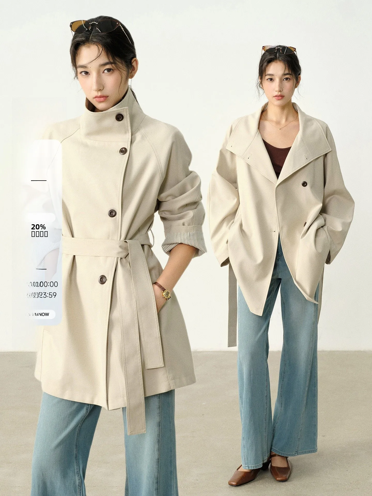 

Ретро-пальто с большим воротником, женское, осеннее, для повседневной носки, средней длины, с поясом, прямого кроя