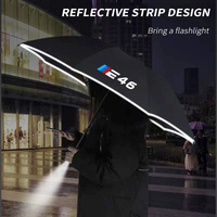 Car Automatic Folding Windproof Sunshade Umbrella Car Led Light Automatic Reflective Stripe Umbrella For BMW 3 Series E46 Logo