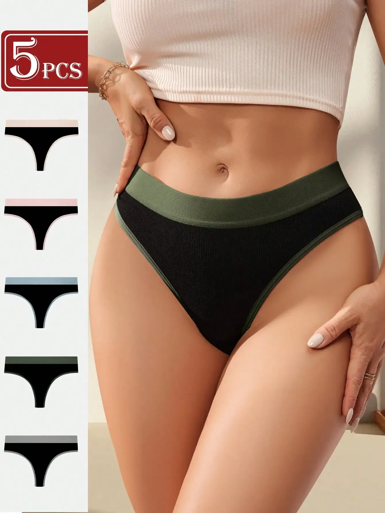 

5pcs/Set Women's Sexy G-String Panties Set