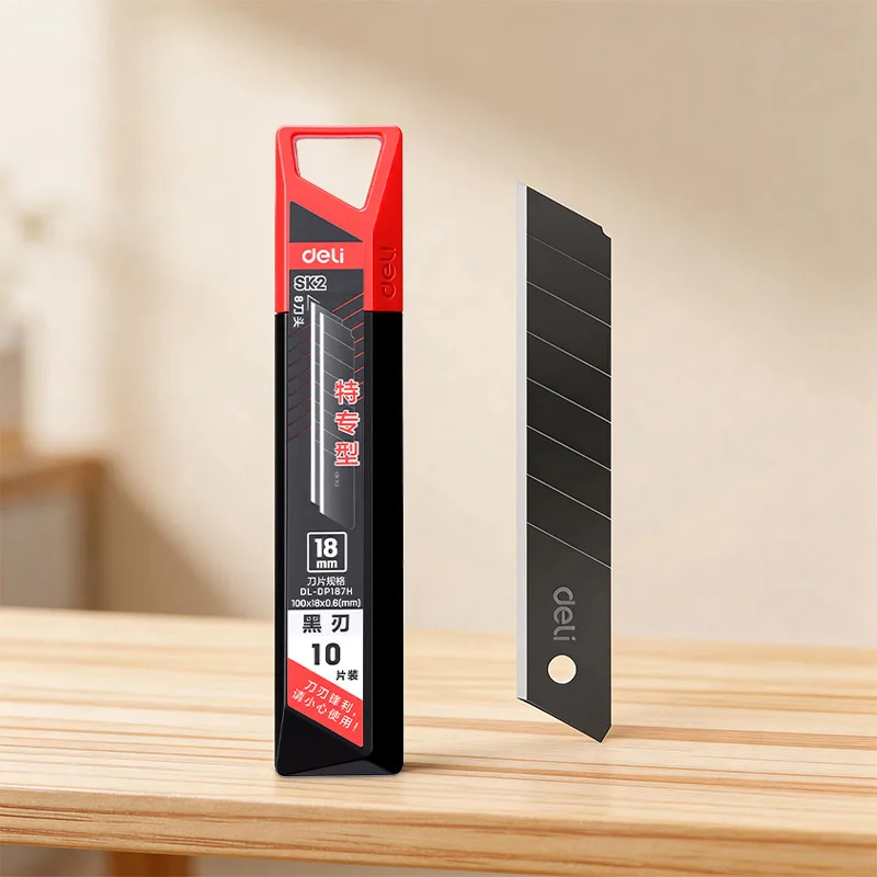 

18mm Wide 0.6mm Thick 60° Tip Black Utility Knife Blade SK2 Alloy Steel Rust-proof for DIY Cutting Snap-off Replacement Blade