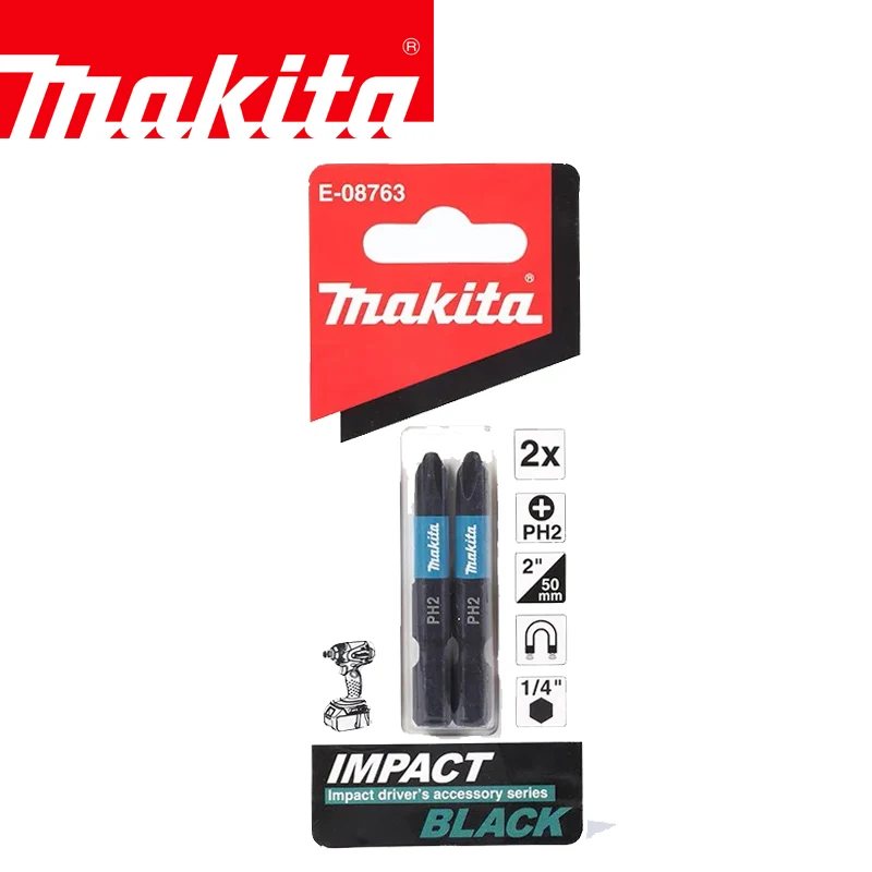 Makita E-08763 Screw Bit Impact Black Aluminium Alloy High Lifespan High Temperature Resistance Tool Accessories