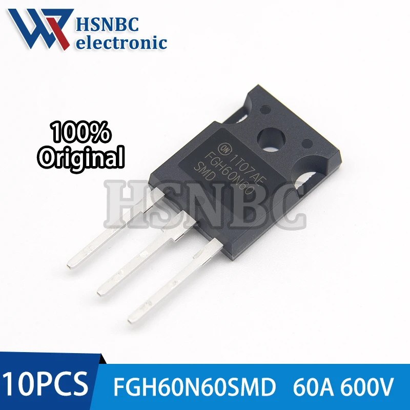 

10 шт. FGH60N60SMD 60N60 FGH60N60 TO-247 60A 600V Полевой IGBT-транзистор с полевым затвором, 100% новый оригинал