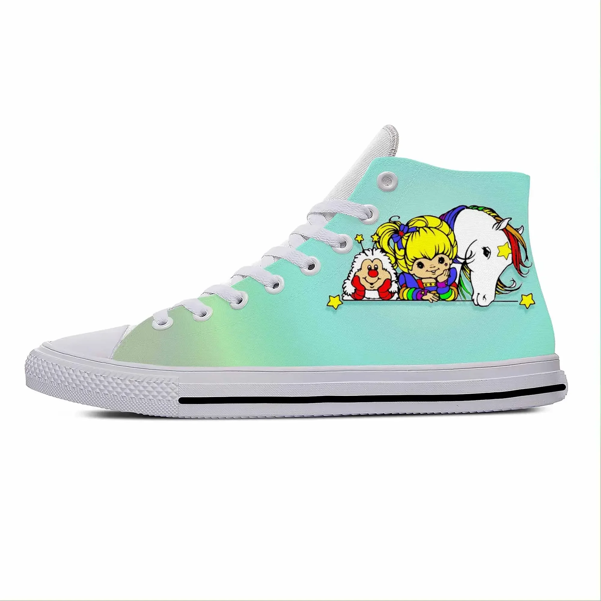 Brite Anime Cartoon Manga Comic Rainbow Fashion Casual Cloth Shoes High Top Lightweight Breathable 3D Print Men Women Sneakers