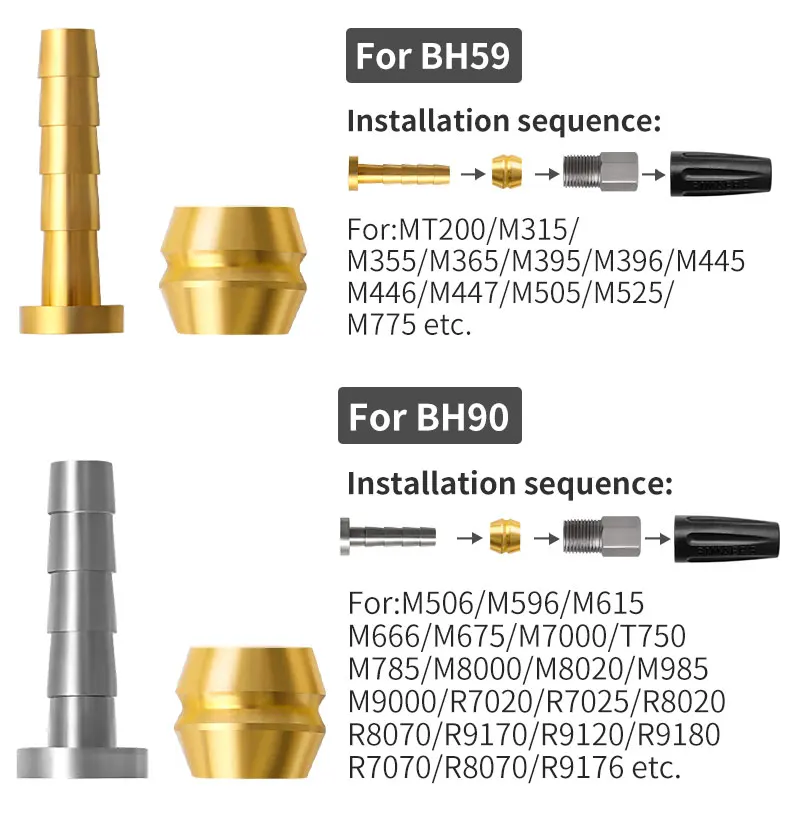 MUQZI 10 Set Bicycle Brake Olive For BH90 BH59 SRAM MAGURA TEKTRO Brake Insert Needle Bike Hydraulic Disc Brake Hose Connector