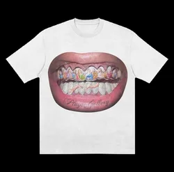 Y2K men t shirts vintage Harajuku Gothic print pattern Hip Hop men women Streetwear oversized t shirt Punk Cotton Loose t shirt