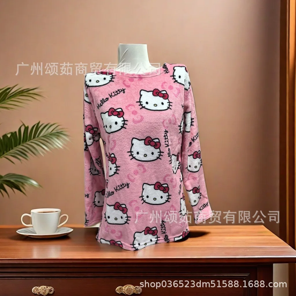 

Hello Kitty Pajamas Printing Cute Anime Women Products Dormitory Versatile Home Casual Walking Outdoor Wear Girl Gifts Wholesale