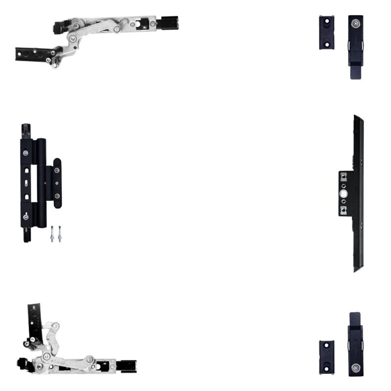 The inner opening and inner inverted broken bridge aluminum window hardware system is opened 180 degrees to change the