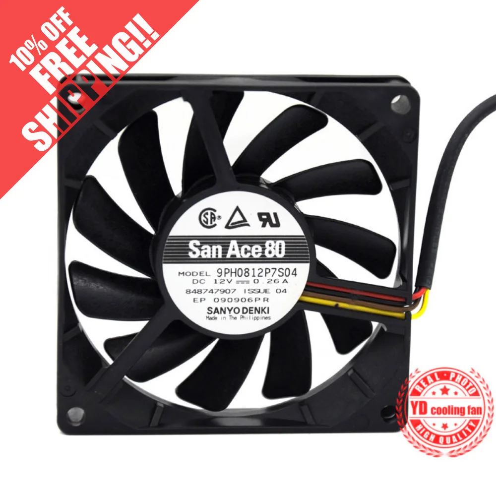

NEW SANYO DENKI SAN ACE 8CM 4PIN 8015 PWM 9PH0812P7S04 slim cooling fan