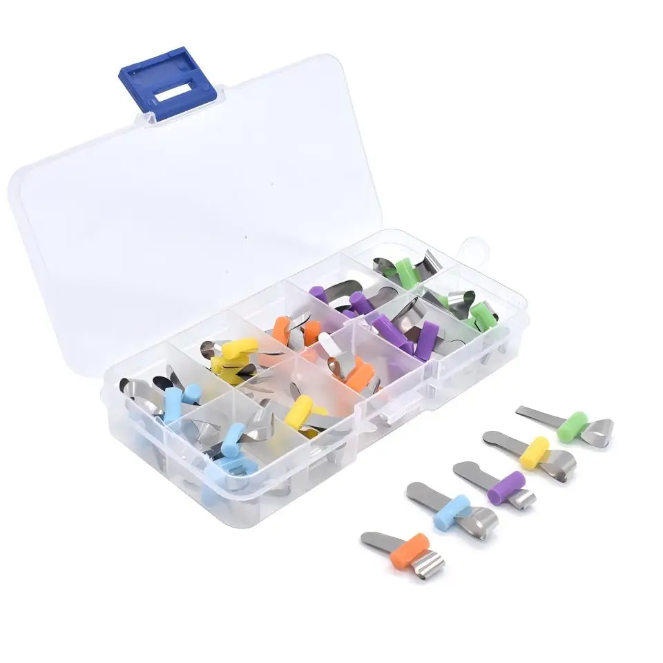 50pcs/Box Dental Sectional Matrix Bands Integrated Matrix System Stainless Steel Matrix Clamps Dentist Restorative Tools