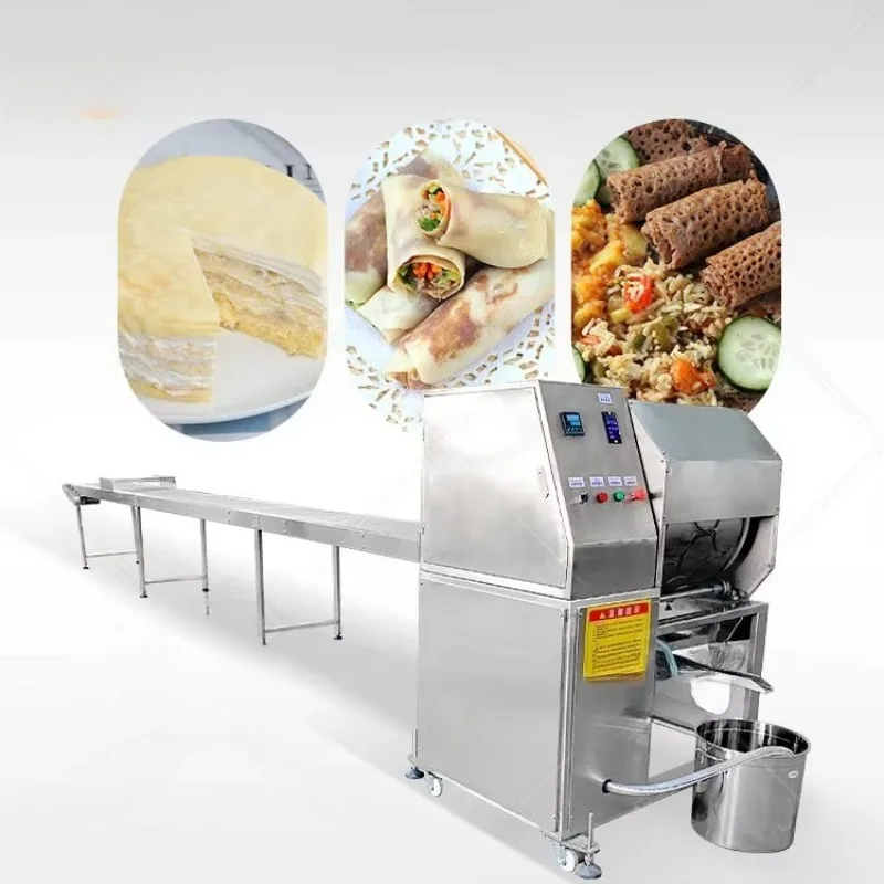 Hot Sellers Spring Egg Roll Sheet Make Full Automatic Forming Commercial Ethiopia Injera Machine Customized