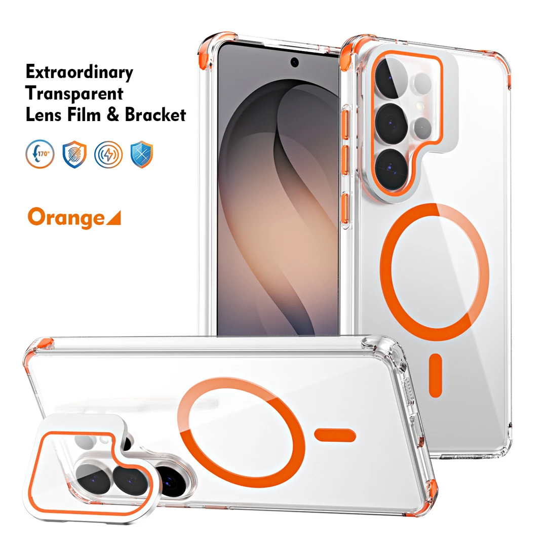 Anti-Fall Lens Protector Bracket Stand Case For Samsung Galaxy S24 S25 S26 Ultra A56 A57 A37 A36 Magnetic Wireless Charge Cover