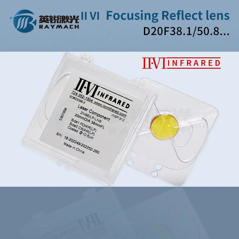 High quality II-VI CO2 Laser Focus Lens Dia. 20mm FL50.8 63.5 F101.6 Si Reflect Mirror D25T3 MO Laser Component 10.6um ZNSE Lens