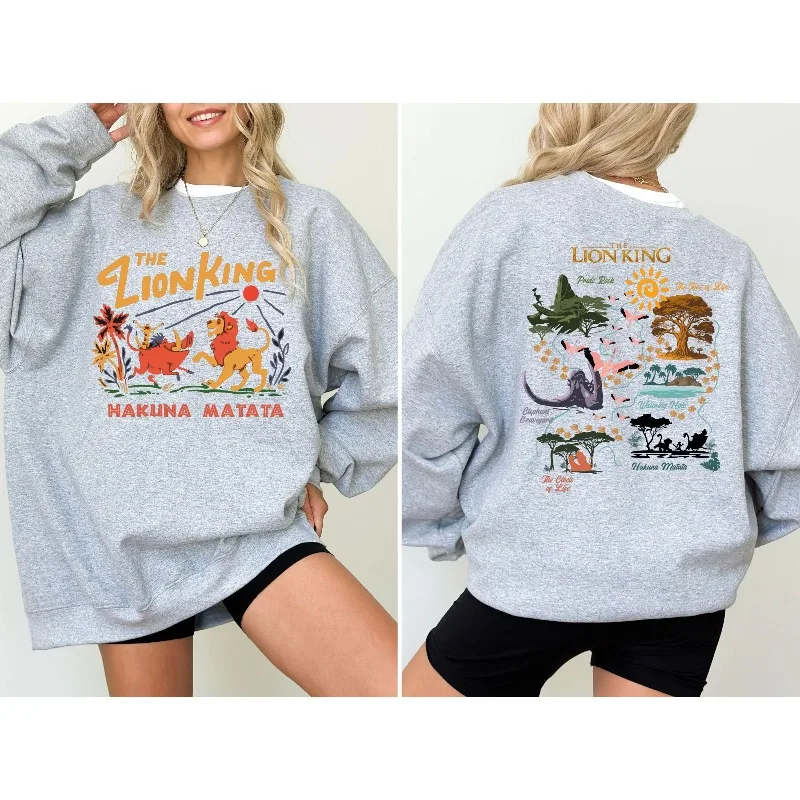 سترة بغطاء للرأس Lion King، سترة ديزني هاكونا ماتاتا، سترة ديزني سيمبا هوديي، سترة عائلة ديزني، ملابس رياضية لخريطة Lion King