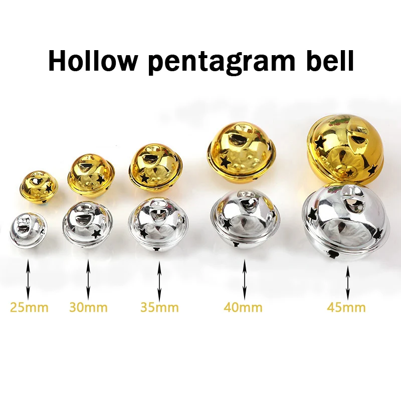 25/30/ 40mm Christmas Bells Crafts  Silver Gold Color Jingle Bells 10pcs Christmas Ornaments Cascabeles Manualidades
