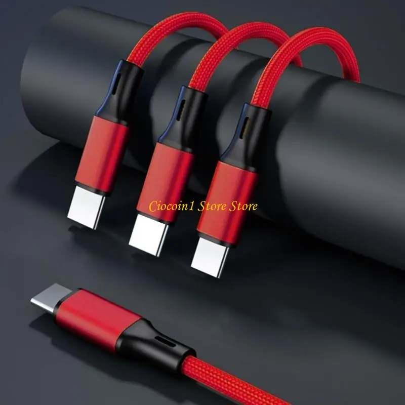 A3PC 3 in 1 5V Cord Connector Type C to 3 Type C USB Universal Port Adapter