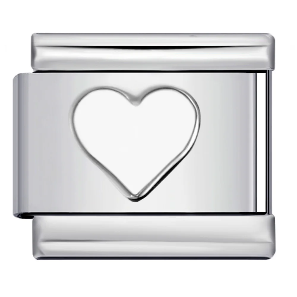 1 Stück Modisches Buntes Herz Y2k Romantisches Italienisches Charm-Element Passend für 9mm Edelstahl-Armbandperlen DIY Schmuckherstellung für Männer und Frauen – Detail 6