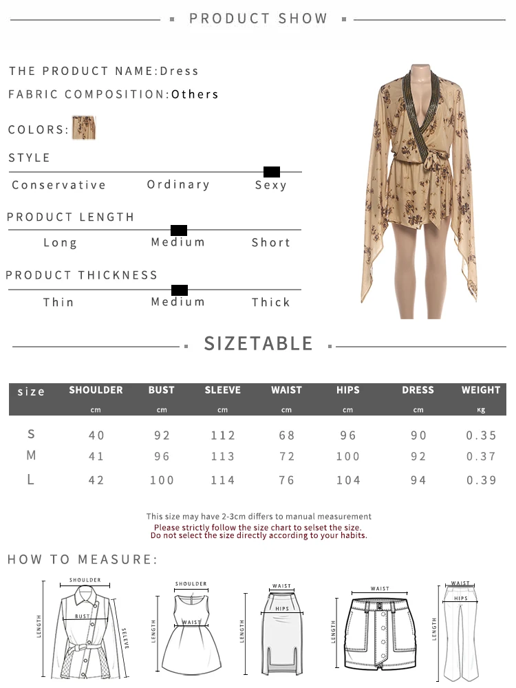 Sisterlinda Hottie-Kleid für Damen, Herbsttrend, Pailletten, Patchwork, Blumendruck, tiefer Ausschnitt, Fledermausärmel, gerüscht, elegant, figurbetont – Detail 1