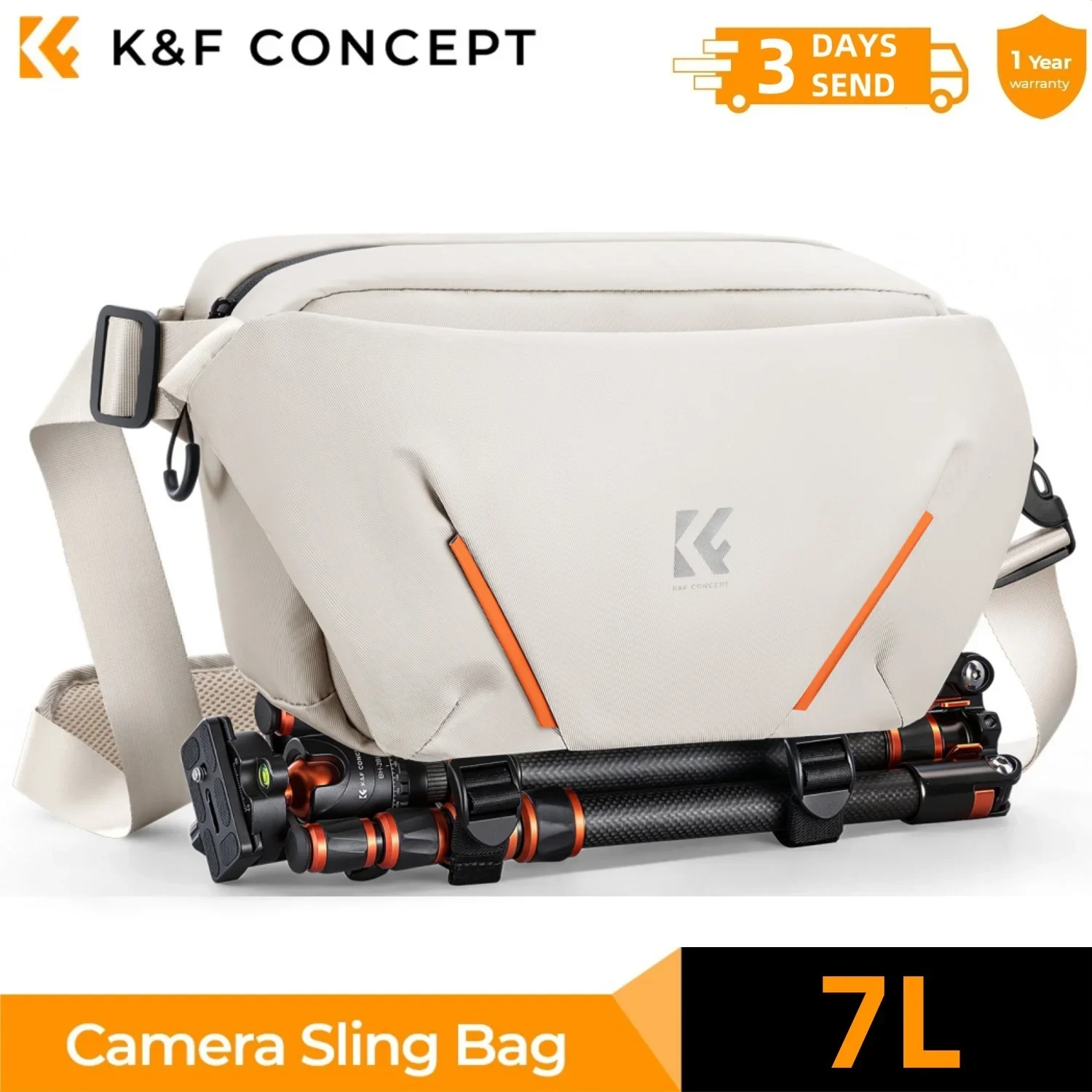 K&F CONCEPT 7L Lichtgewicht Camera Sling Bag Reisfotografie Schoudertas Voor Canon Sony Nikon DSLR Camera Case Statiefhouder