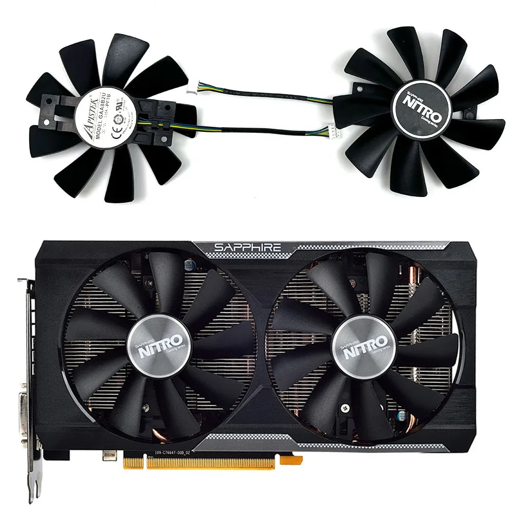 

4PIN GAA8B2U/GAA8S2U DC 12V 0.45A GPU Graphics Card Fan For Sapphire R9 380 380X 2G/4G D5 Graphics Card Replacement Fan