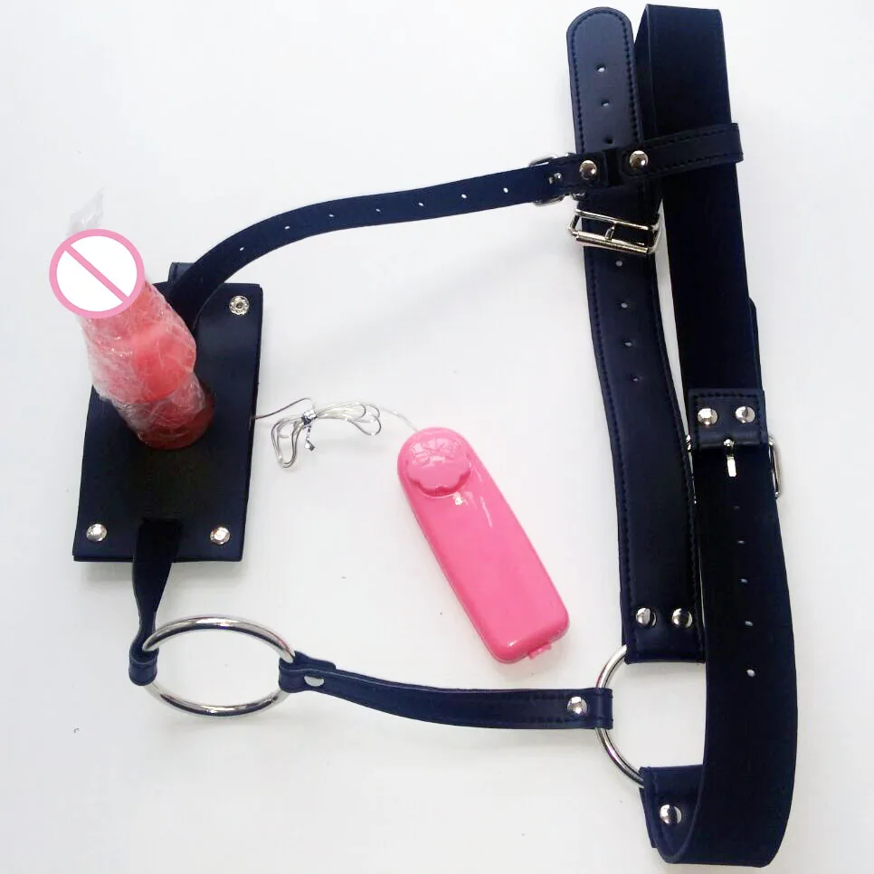 PU Leather Vibrating Body Harness Chastity Belt Thong Panties with Vibrator Removable Anal Butt Dildo Plug Sex Toys for Men Gay