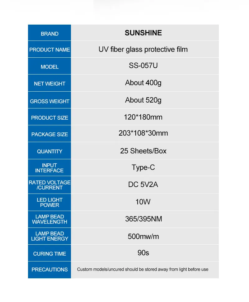 SUNSHINE SS-075U/SS-057U Glas-Hydrogelfolie, vollständige Abdeckung / explosionsgeschützter Bildschirm / ultraempfindlich / blankes Metallgefühl – Detail 10