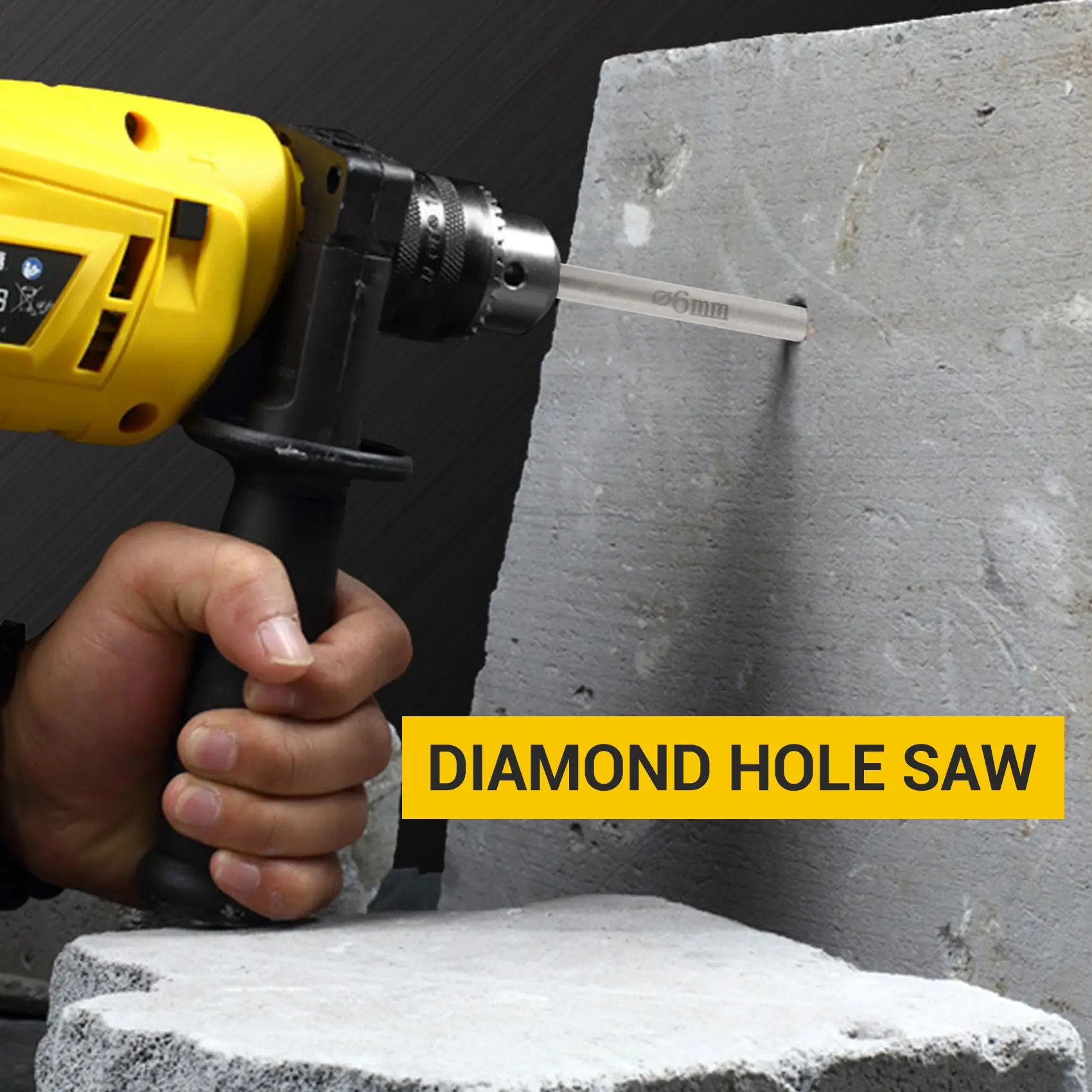 AD23-6 Mm Diameter Silver Diamond Coated Drills Tiles  Glass Hole Saws (Pack Of 10)
