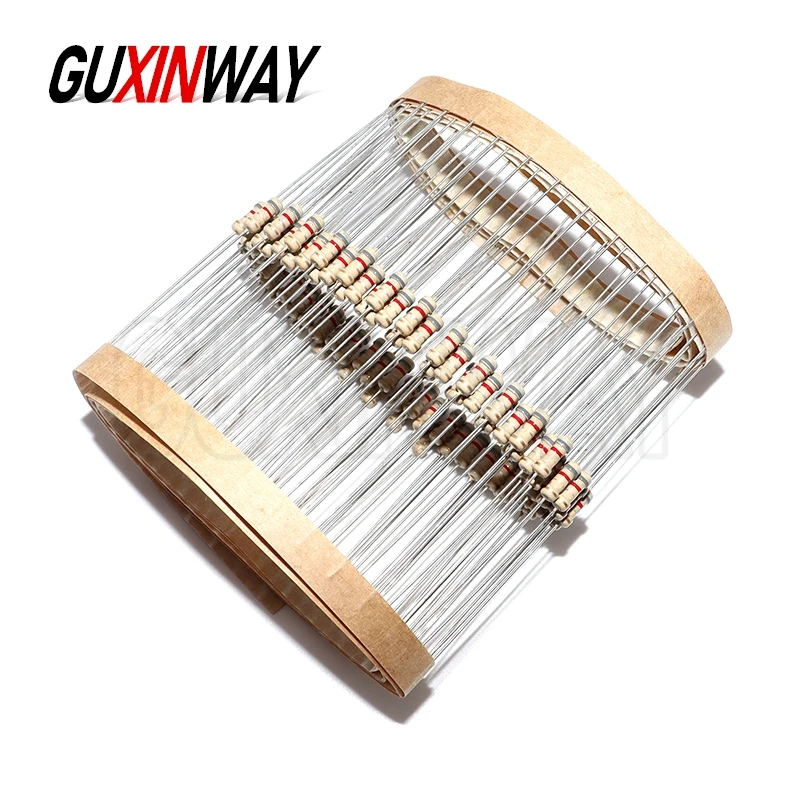 100 peças 1r-10m 10r 47r 100r 220r 1k 10k 4k7 100k 560k 1m3m3 ohm cor anel resistência 1/4w resistores de filme de carbono 5%