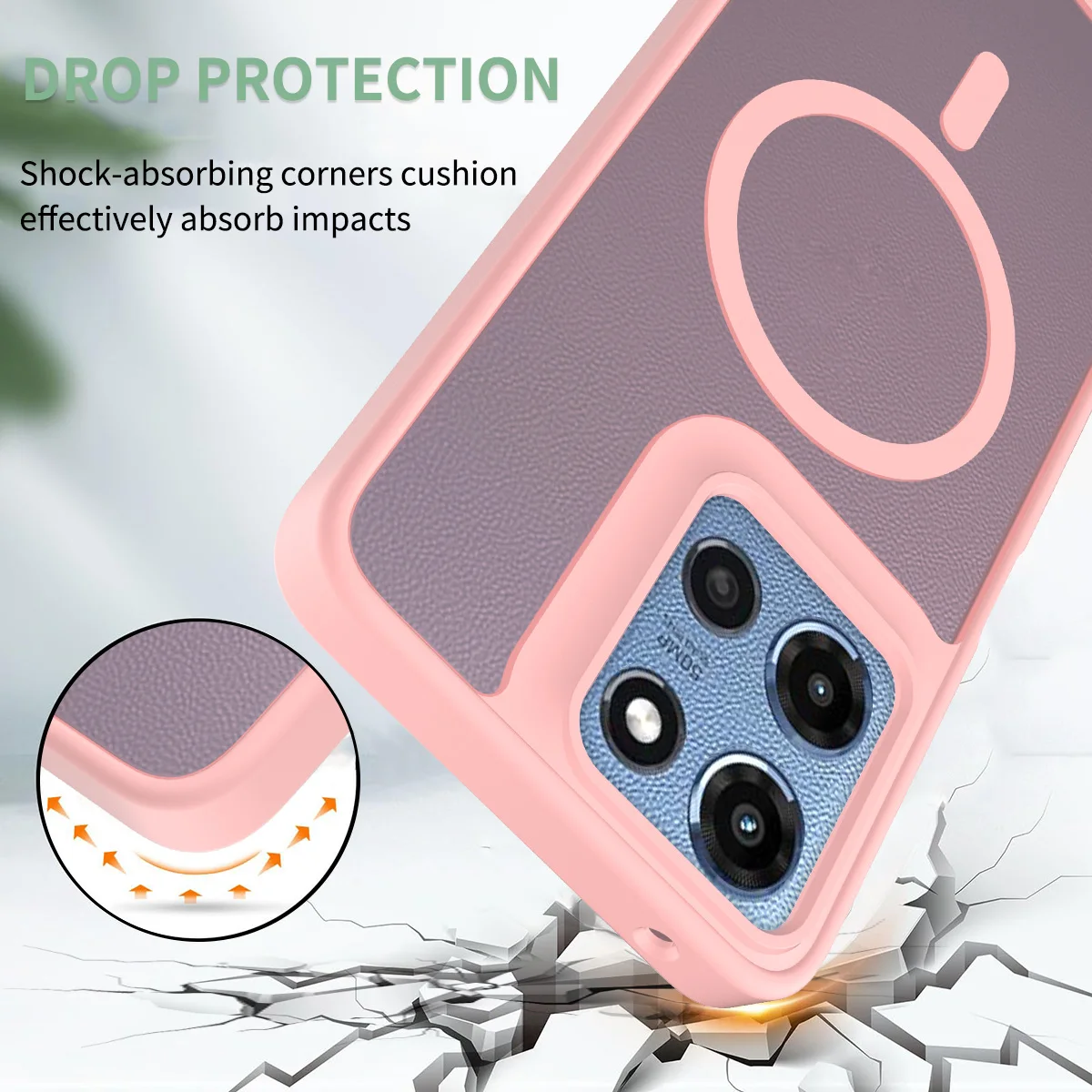 حافظة لهاتف موتورولا موتو جي باور 5G 2025/2026 حافظة مغناطيسية شفافة غير لامعة غطاء هاتف نحيف مقاوم للصدمات واقٍ متين #5