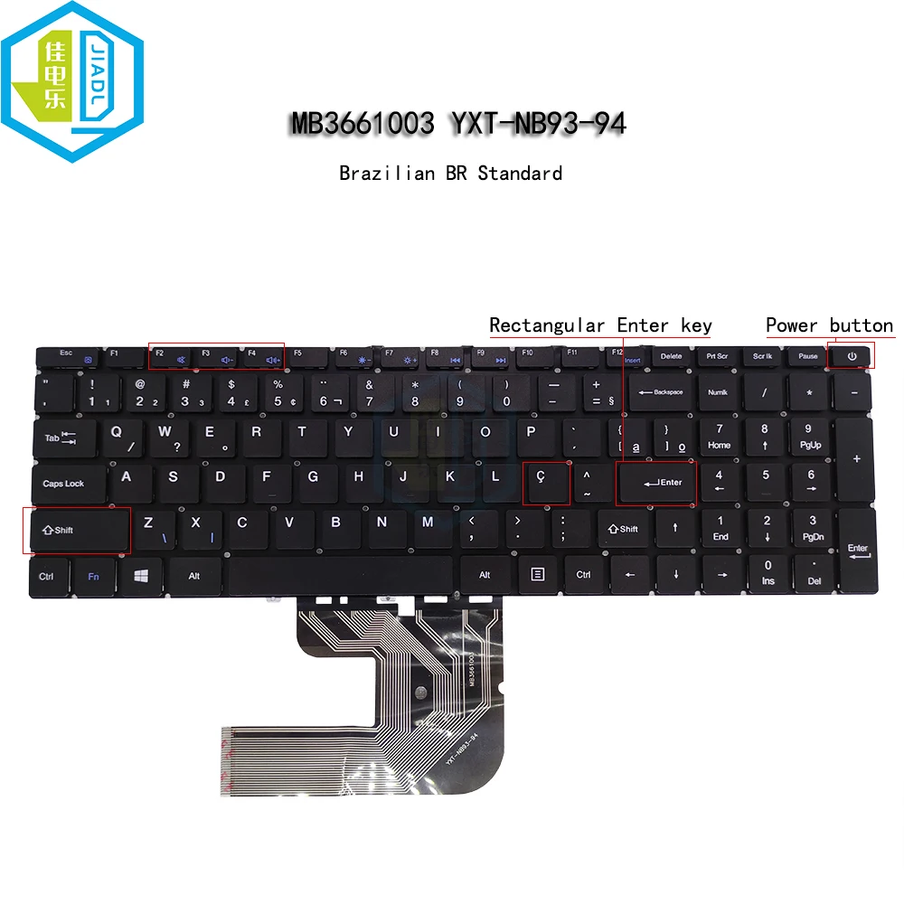 

Brazil Czech Slovakia Keyboard AZERTY French YXT-NB93-94 MB3661003 YXT-NB93-134 MB3661004 YXT-NB93 FR CS BR Brazilian Keyboards