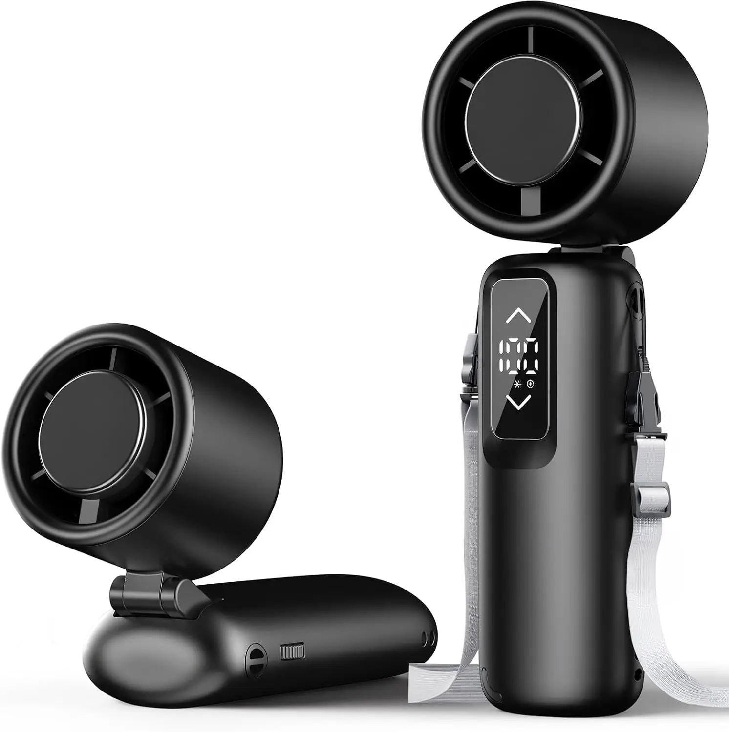 

Turbo Fan 3X Faster Cooling, 100 Speeds, 23H Battery, 3-in-1 Portable Handheld Fan for Indoor/Outdoor